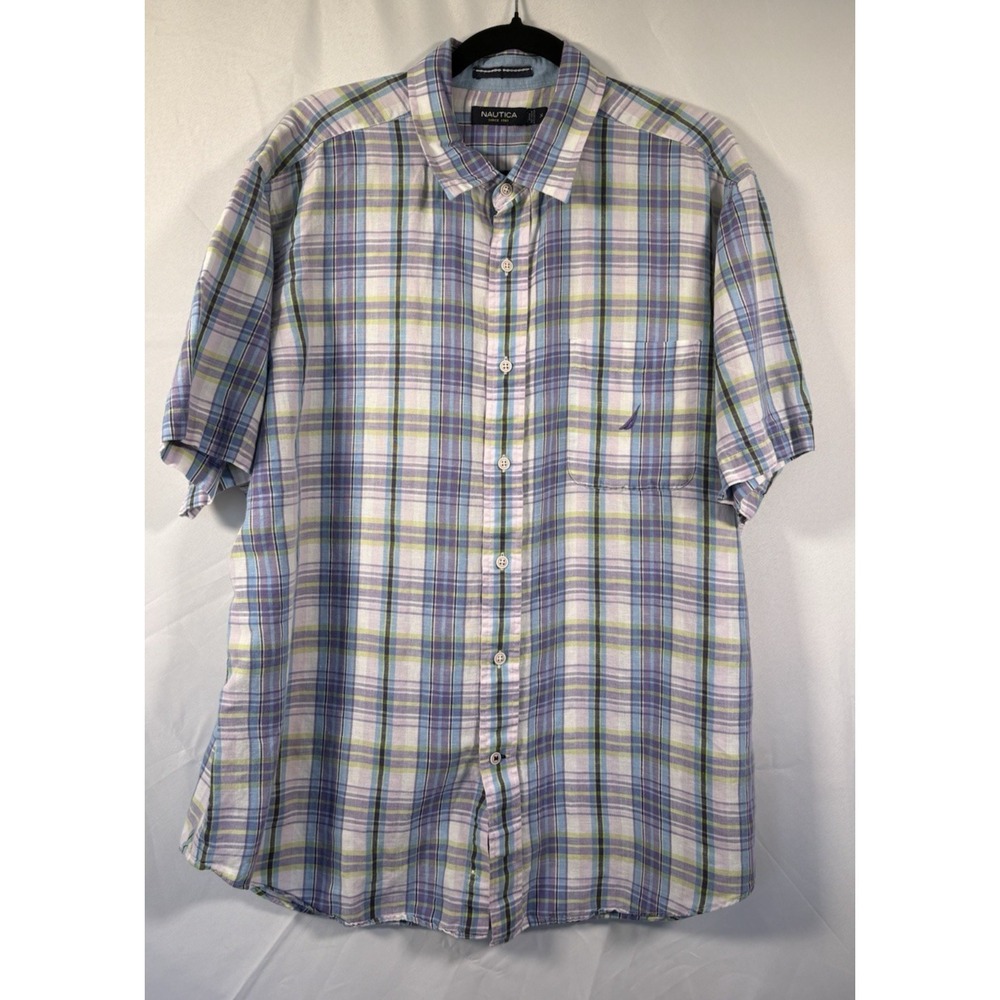 Nautica Shirt size XL short sleeve button up plaid